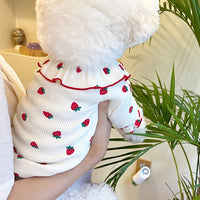 HKM-5313981 Lace Strawberry Print Lightweight Pet Clothing for Dogs and Cats