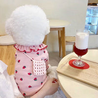 HKM-5313981 Lace Strawberry Print Lightweight Pet Clothing for Dogs and Cats