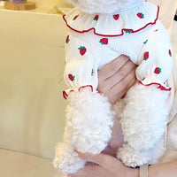 HKM-5313981 Lace Strawberry Print Lightweight Pet Clothing for Dogs and Cats