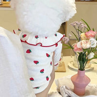 HKM-5313981 Lace Strawberry Print Lightweight Pet Clothing for Dogs and Cats