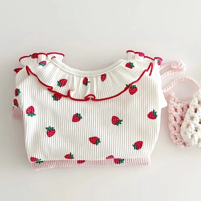 HKM-5313981 Lace Strawberry Print Lightweight Pet Clothing for Dogs and Cats