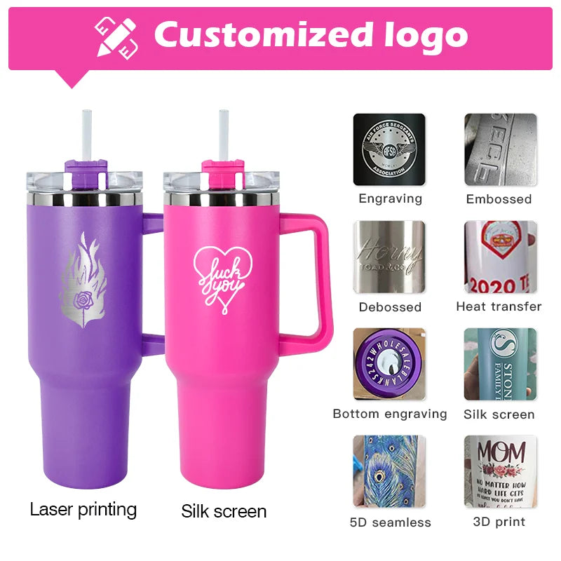 HKM-531411 Personalised 40oz Stainless Steel Travel Mug with Flexible Handle for Nurses
