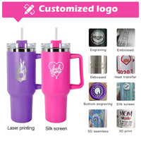 HKM-531411 Personalised 40oz Stainless Steel Travel Mug with Flexible Handle for Nurses