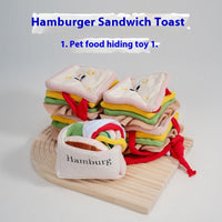 HKM-5314237 Plush Hamburger Sandwich Toy for Pets with Ringing Paper