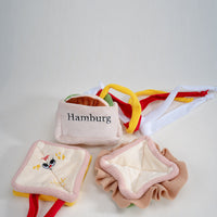 HKM-5314237 Plush Hamburger Sandwich Toy for Pets with Ringing Paper