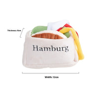 HKM-5314237 Plush Hamburger Sandwich Toy for Pets with Ringing Paper