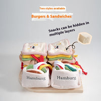 HKM-5314237 Plush Hamburger Sandwich Toy for Pets with Ringing Paper