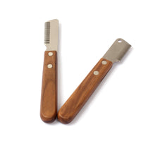 HKM-5315005 Wooden Handle Stainless Steel Pet Plucking Knife Comb for Terrier Grooming