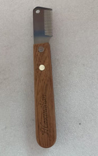 HKM-5315005 Wooden Handle Stainless Steel Pet Plucking Knife Comb for Terrier Grooming
