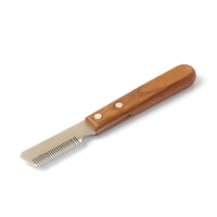 HKM-5315005 Wooden Handle Stainless Steel Pet Plucking Knife Comb for Terrier Grooming
