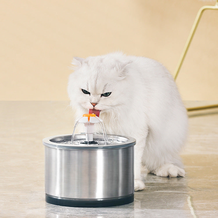 HKM-5315261 Stainless Steel Detachable Cat and Dog Drinking Fountain with USB Adapter