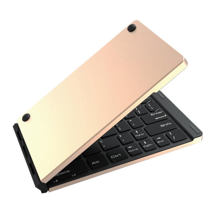 HKM-531667 Portable Bluetooth Folding Keyboard with Rechargeable Battery for iOS, Android, Windows, and Mac OS