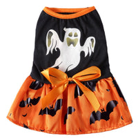 HKM-5317565 Charming Halloween Dog Dress in Pumpkin and Ghost Print for Festive Pets