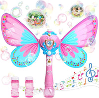 HKM-531795 Butterfly Bubble Wand Toy – Full-Automatic Light-Up With Music for Kids Ages 2-13