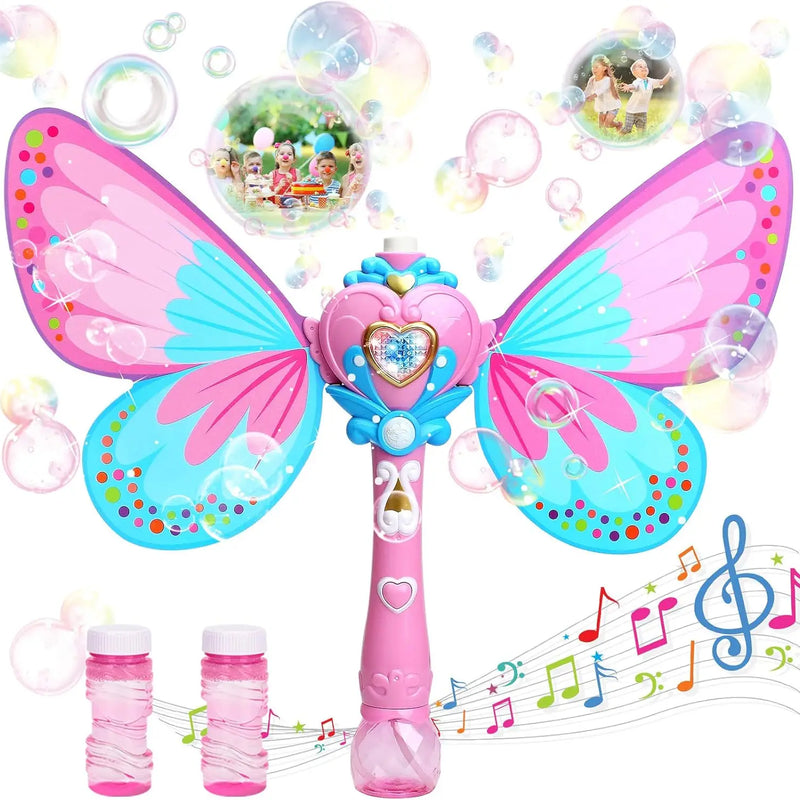 HKM-531795 Butterfly Bubble Wand Toy – Full-Automatic Light-Up With Music for Kids Ages 2-13