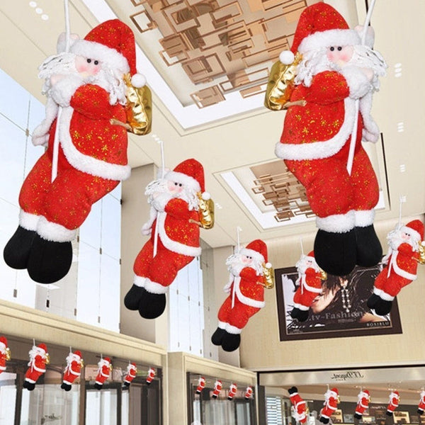 HKM-531795 Rope-Climbing Santa Claus Ornaments for Christmas Decor - Available in Multiple Sizes