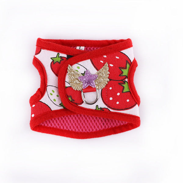 HKM-5318461 Rabbit and Guinea Pig Vest Harness with Traction Rope - Cotton Blend in Red, Pink, Blue, Sizes S, M, L