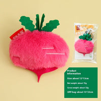 HKM-5318845 Plush Radish and Cucumber Cat Toys - Bite-Resistant Vegetable Simulation
