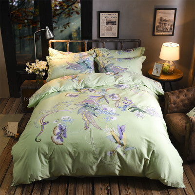 HKM-531987 Cotton Four-Piece Printed Quilt Cover Set for All Seasons