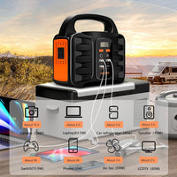 HKM-532051 Portable Power Station 150W with 155Wh Lithium Battery, AC/DC Outputs for Home, RV, and Emergency Use
