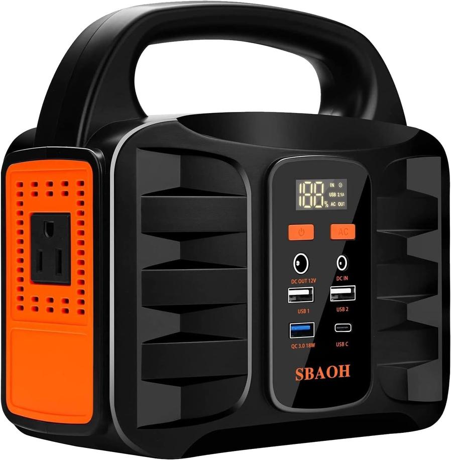 HKM-532051 Portable Power Station 150W with 155Wh Lithium Battery, AC/DC Outputs for Home, RV, and Emergency Use