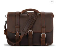 HKM-532051 Vintage Genuine Leather Laptop Bag for Men - Stylish Business Briefcase