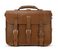 HKM-532051 Vintage Genuine Leather Laptop Bag for Men - Stylish Business Briefcase