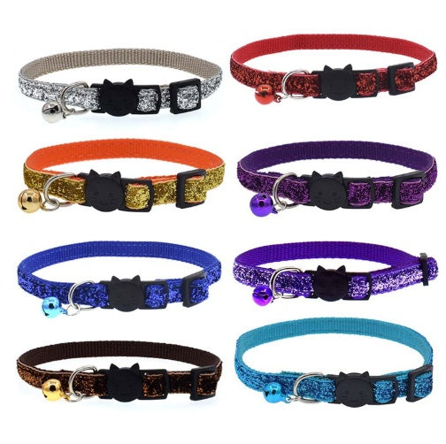 HKM-5321149 Adjustable Colorful Fish Scale Cat Collar with Bell ¨C Soft Nylon Material