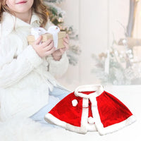 HKM-532115 Red Velvet Cape for Children - Warm Christmas Costume for Role Play and Festivals