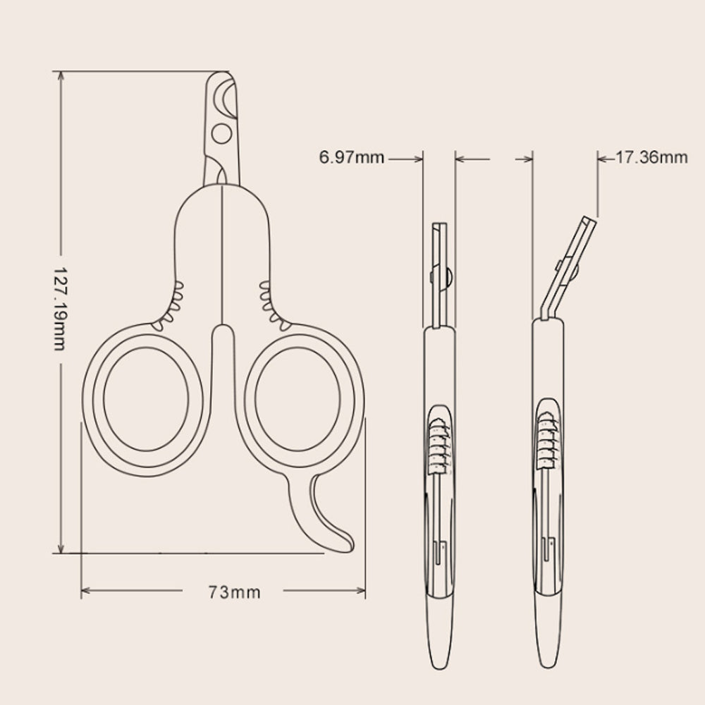 HKM-5322429 Professional Pet Nail Clippers with Curved Tips for Cats and Small Dogs - Ergonomic Non-Slip Handle, Stainless Steel Blades