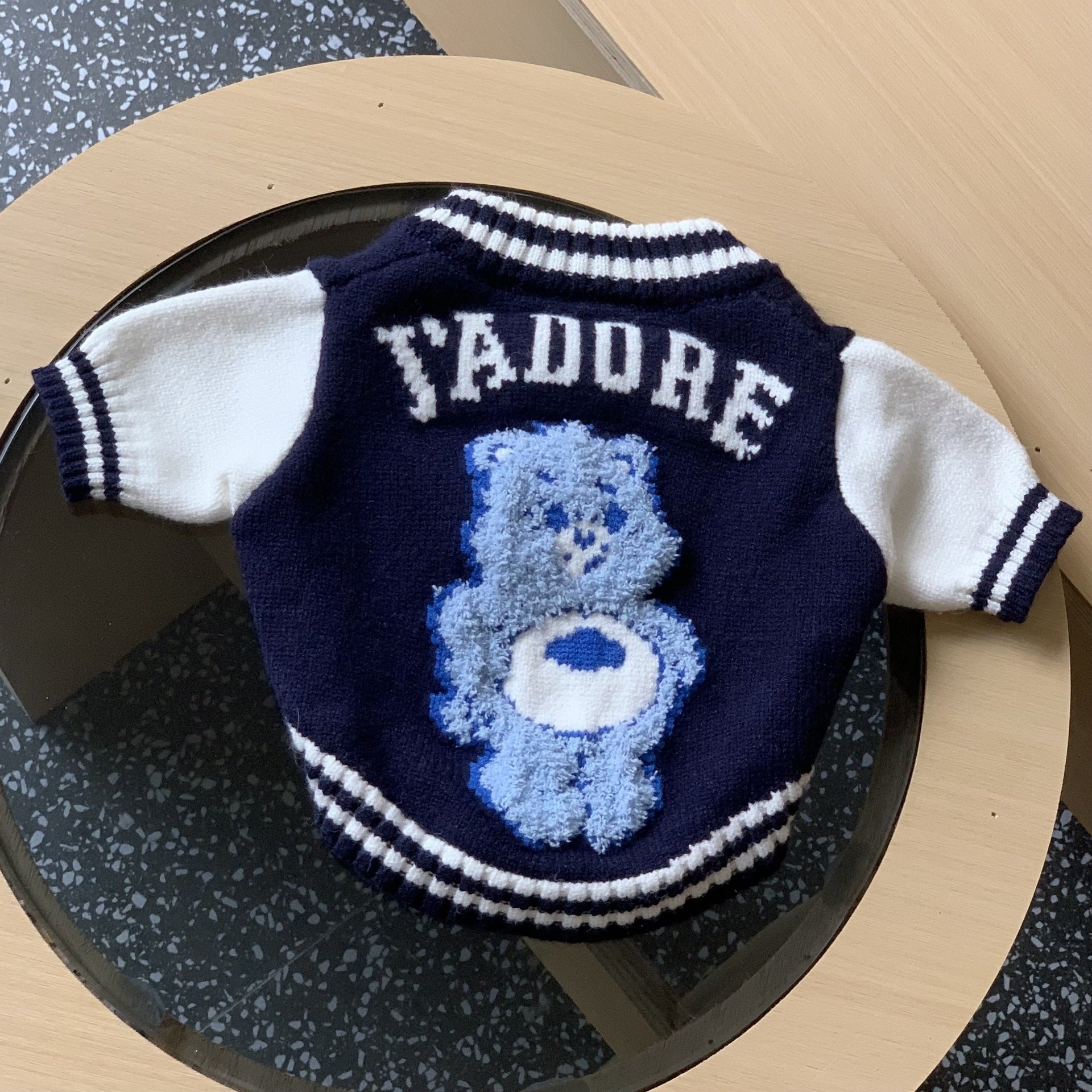 HKM-5322941 Cozy Dark Blue Woolen Pet Sweater for Cats and Dogs - Available in Multiple Sizes