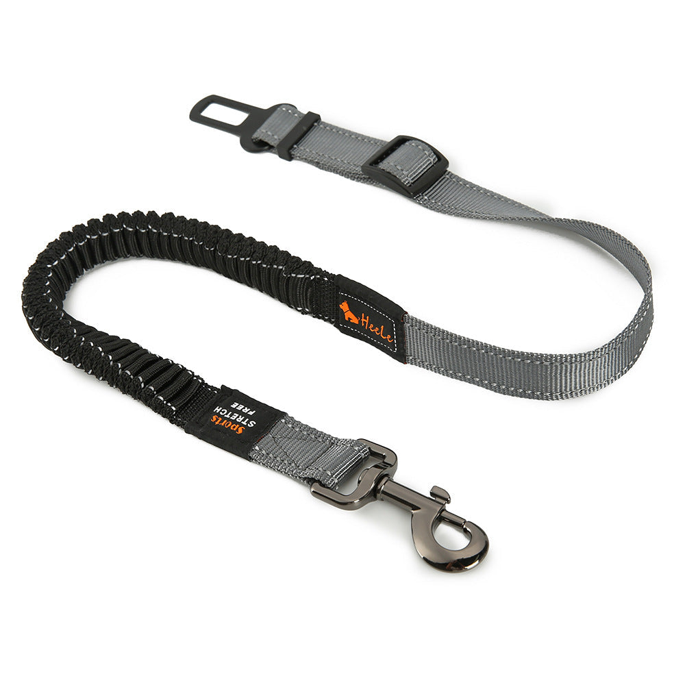 HKM-5324733 Elastic Stretch Dog Seat Belt for Secure Car Travel - Adjustable Length 76CM to 148CM, Nylon Material