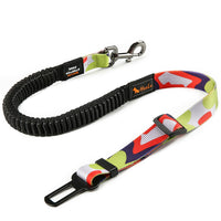 HKM-5324733 Elastic Stretch Dog Seat Belt for Secure Car Travel - Adjustable Length 76CM to 148CM, Nylon Material