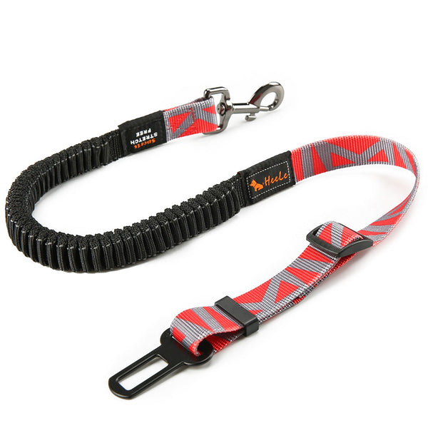 HKM-5324733 Elastic Stretch Dog Seat Belt for Secure Car Travel - Adjustable Length 76CM to 148CM, Nylon Material