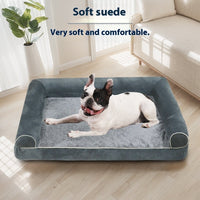 HKM-5324989 Breathable Square Pet Bed in Dark Gray, Light Gray, Khaki, Blue, and Beige, Multiple Sizes Available