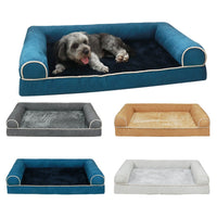 HKM-5324989 Breathable Square Pet Bed in Dark Gray, Light Gray, Khaki, Blue, and Beige, Multiple Sizes Available