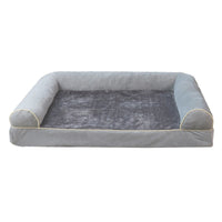 HKM-5324989 Breathable Square Pet Bed in Dark Gray, Light Gray, Khaki, Blue, and Beige, Multiple Sizes Available