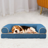 HKM-5324989 Breathable Square Pet Bed in Dark Gray, Light Gray, Khaki, Blue, and Beige, Multiple Sizes Available