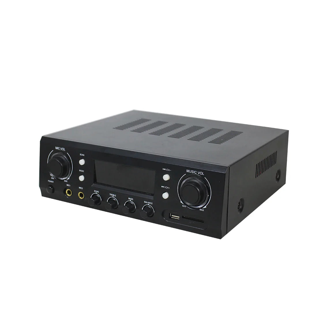 HKM-532499 70W 2-Channel Stereo Bluetooth Amplifier Receiver with FM Radio, Phono, and Coaxial Inputs for Home Audio Systems
