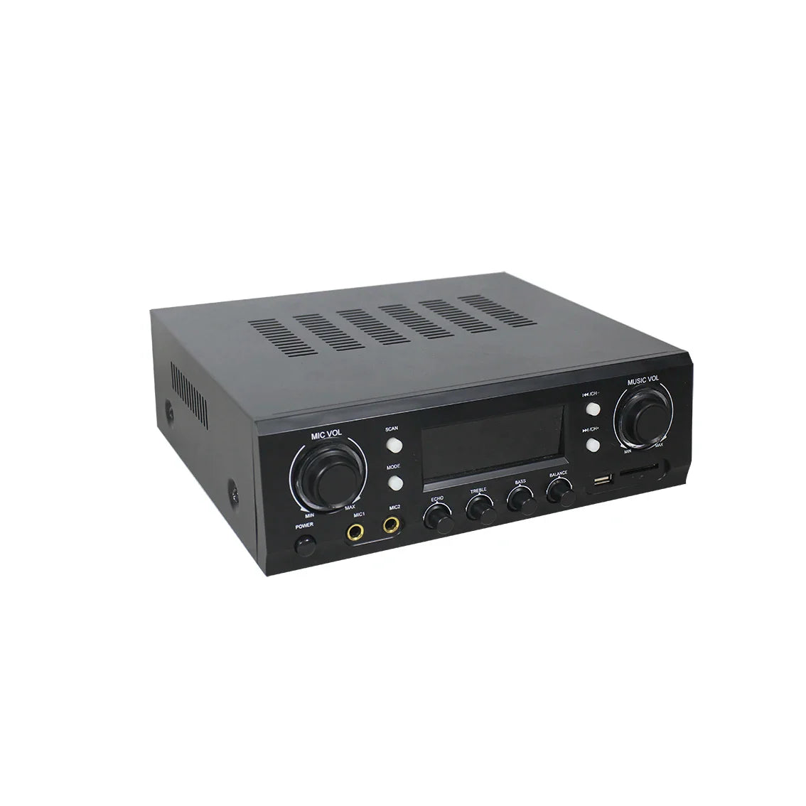 HKM-532499 70W 2-Channel Stereo Bluetooth Amplifier Receiver with FM Radio, Phono, and Coaxial Inputs for Home Audio Systems