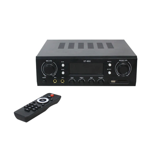 HKM-532499 70W 2-Channel Stereo Bluetooth Amplifier Receiver with FM Radio, Phono, and Coaxial Inputs for Home Audio Systems