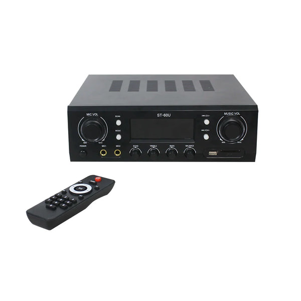 HKM-532499 70W 2-Channel Stereo Bluetooth Amplifier Receiver with FM Radio, Phono, and Coaxial Inputs for Home Audio Systems