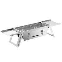 HKM-532499 Portable Charcoal BBQ Grill with Adjustable Charcoal Bed – Quick Set Up Stainless Steel Folding Design