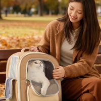 HKM-5325501 Breathable Pet Carrier Backpack for Cats and Dogs with Mesh Window and Spacious Compartment