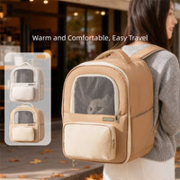 HKM-5325501 Breathable Pet Carrier Backpack for Cats and Dogs with Mesh Window and Spacious Compartment