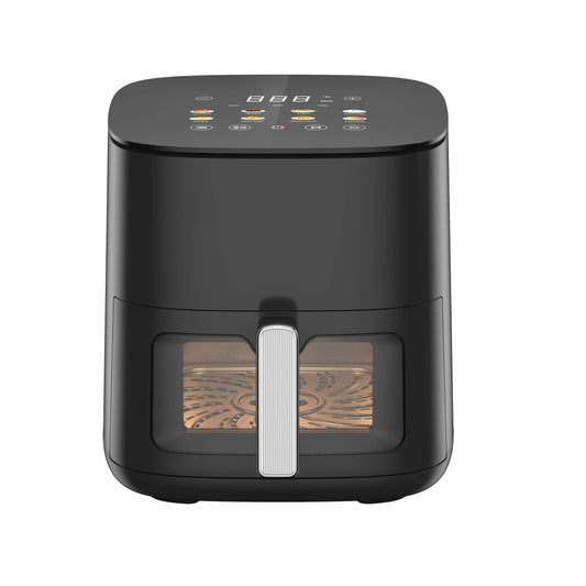HKM-532563 Modern Square Air Fryer with Stainless Steel Heating Plate and LCD Display, Available in 3L, 5L, and 7L Sizes