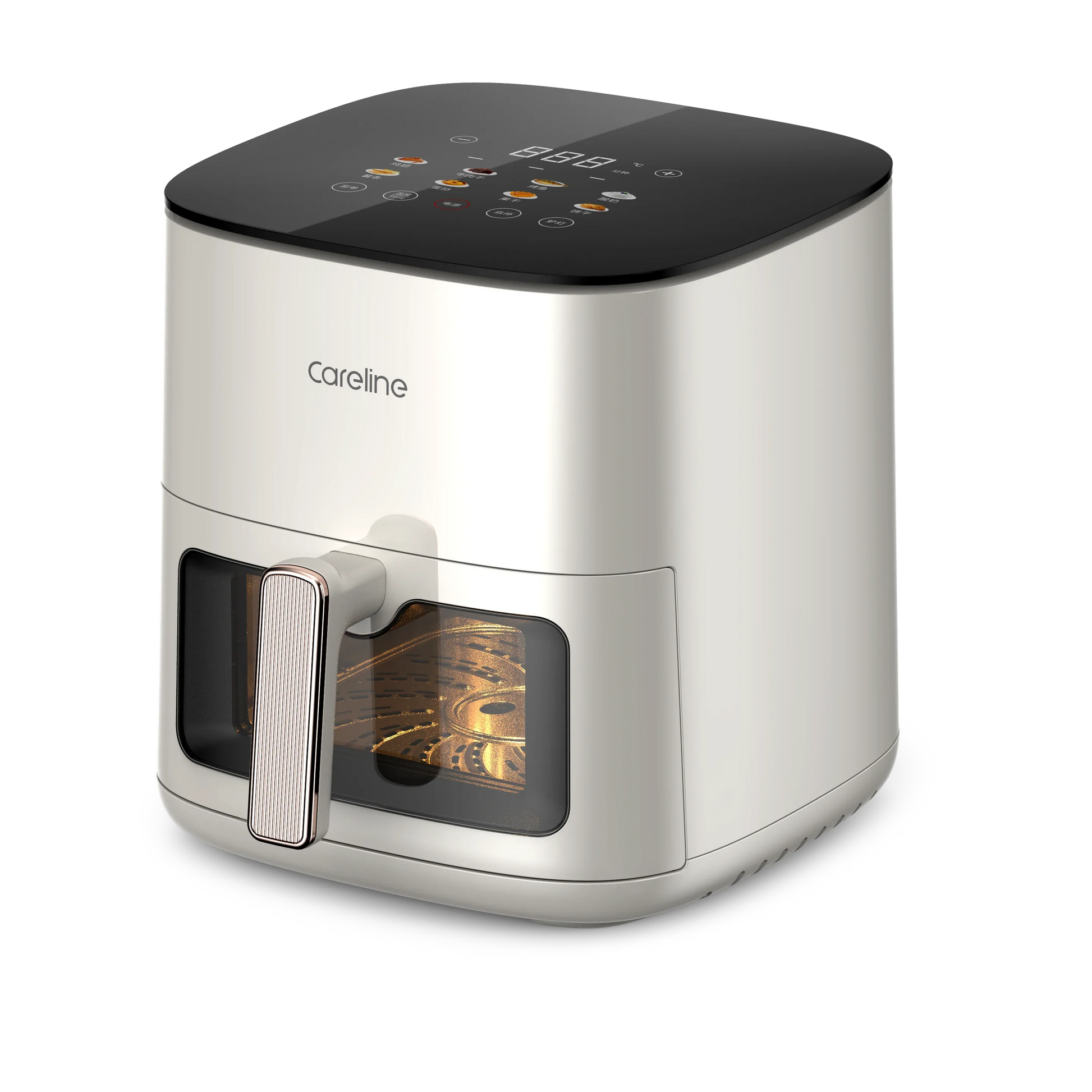 HKM-532563 Modern Square Air Fryer with Stainless Steel Heating Plate and LCD Display, Available in 3L, 5L, and 7L Sizes