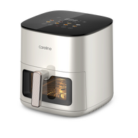 HKM-532563 Modern Square Air Fryer with Stainless Steel Heating Plate and LCD Display, Available in 3L, 5L, and 7L Sizes