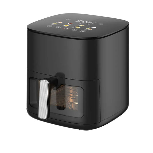 HKM-532563 Modern Square Air Fryer with Stainless Steel Heating Plate and LCD Display, Available in 3L, 5L, and 7L Sizes