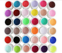 HKM-532627 Solid Color UV Nail Polish with Color Glue - 36 Shades of Solid, Glitter, and Sequin Options
